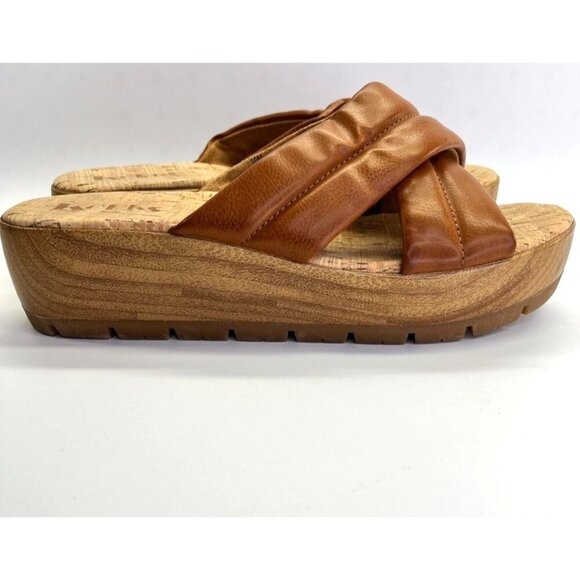 Korks Women’s Faithe Wedge Sandals Size 10M Brown Wood Grain - Picture 3 of 13